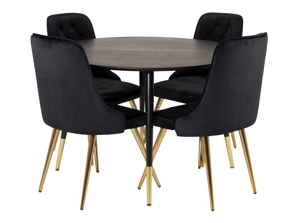 Dining set Dallas 1178 (Black + Golden)