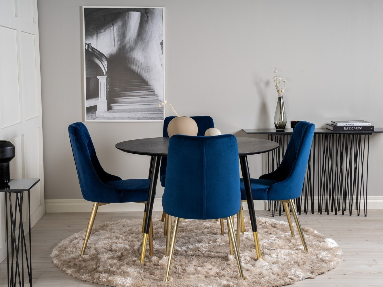 Dining set Dallas 1178 (Blue + Golden)