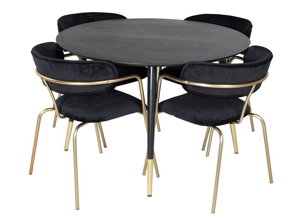 Dining set Dallas 1180 (Black + Golden)