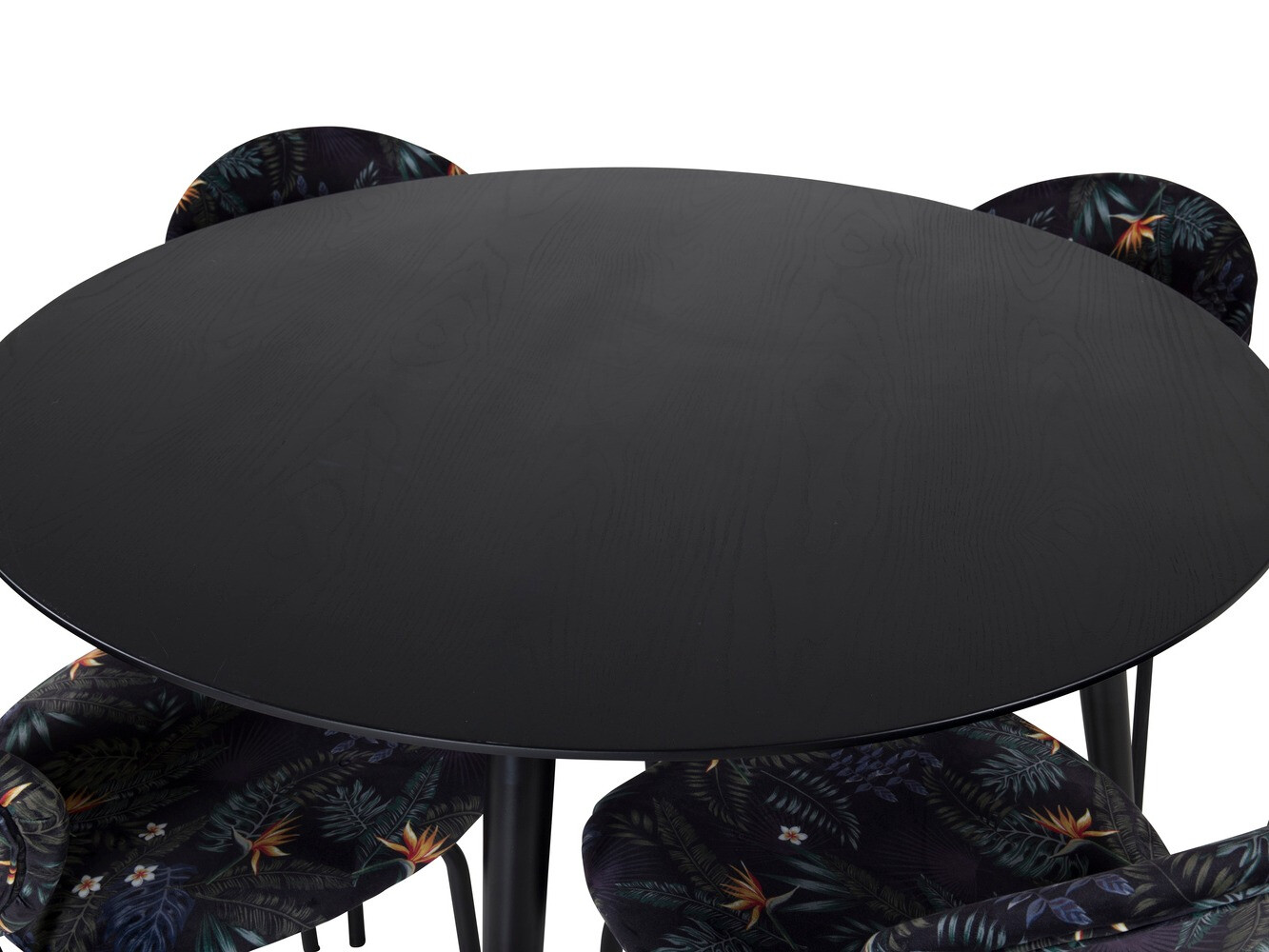 Dining set Dallas 1186 (Floral pattern + Black)