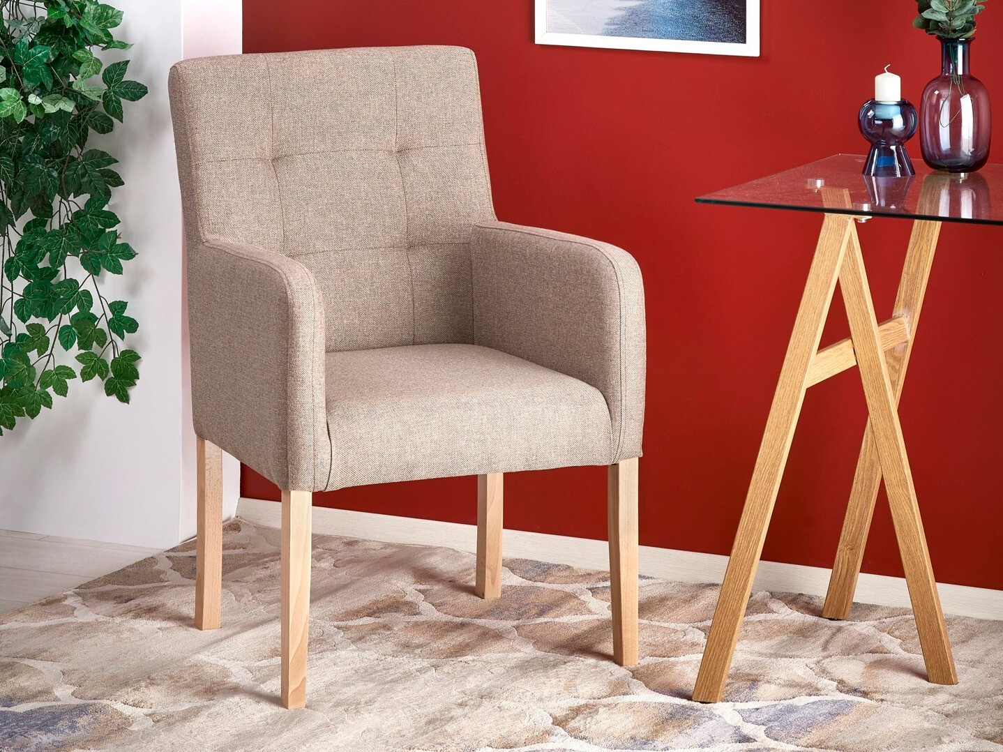 Armchair Houston 1056 (Honey oak + Beige)