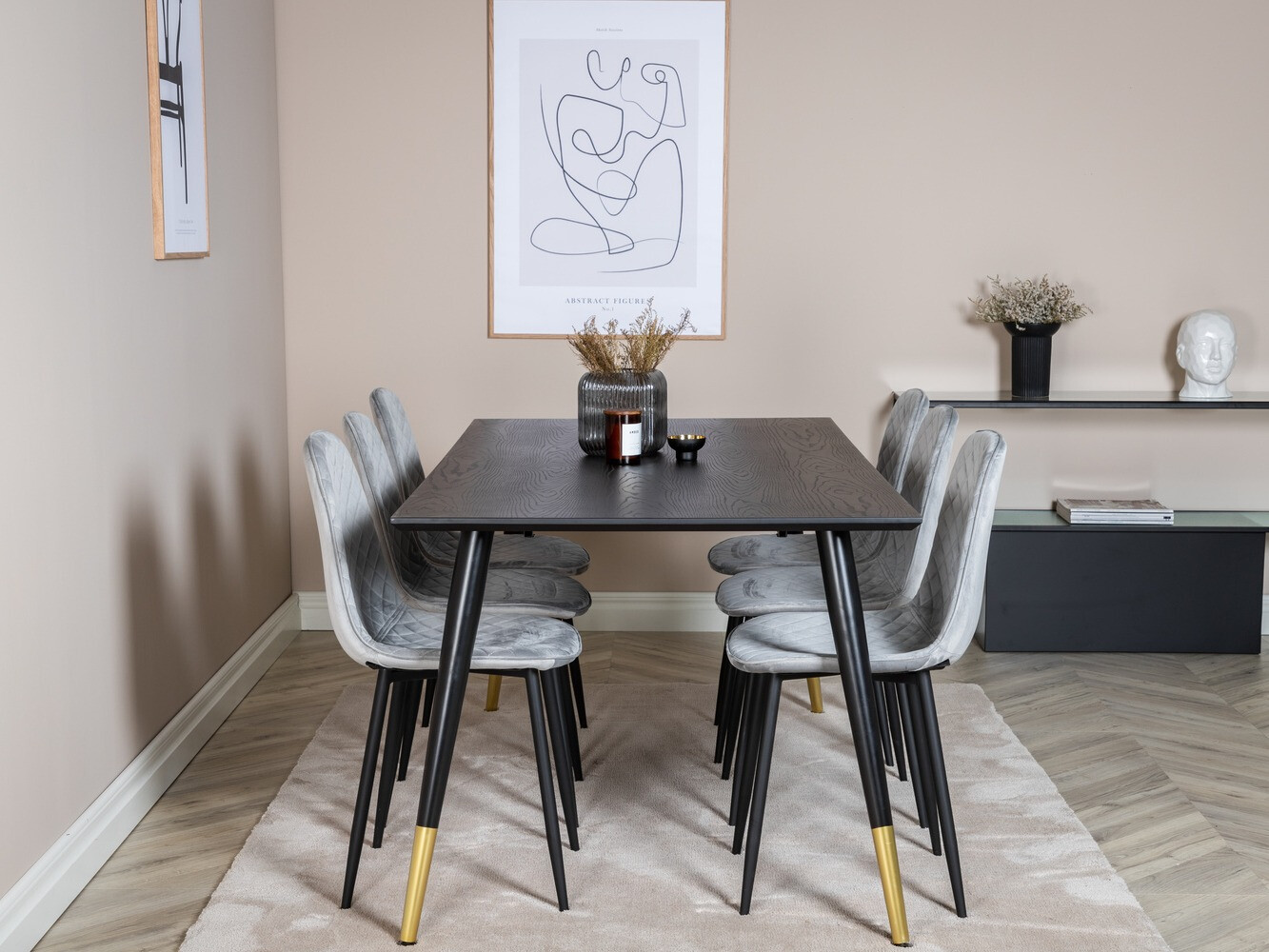 Dining set Dallas 1259 (Grey + Black)