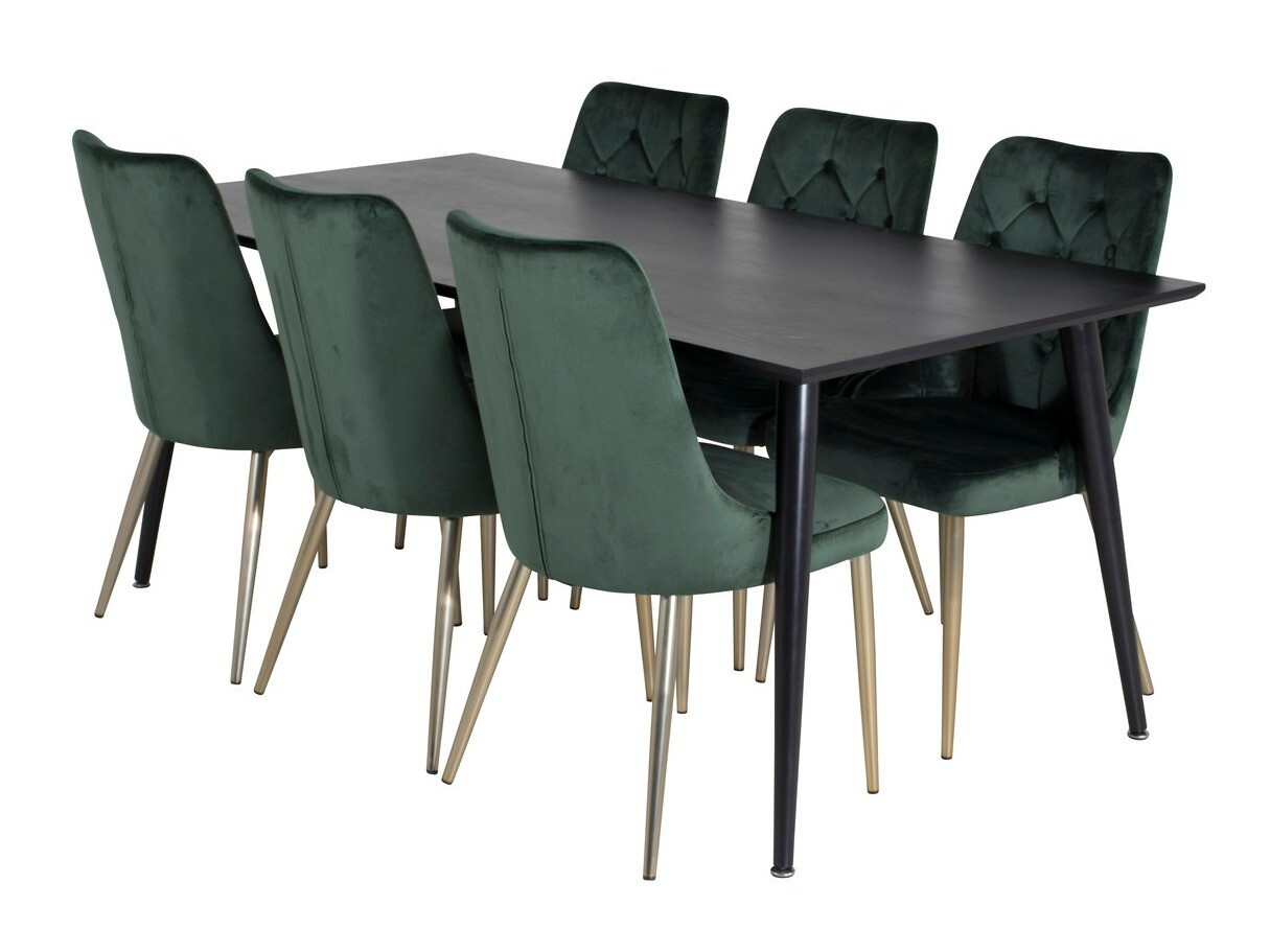 Dining set Dallas 1336 (Green + golden)