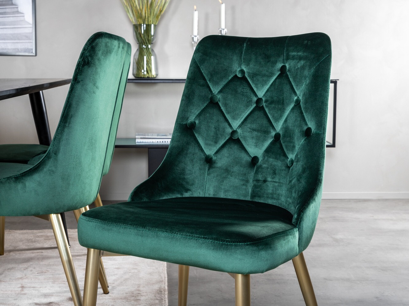 Dining set Dallas 1336 (Green + golden)