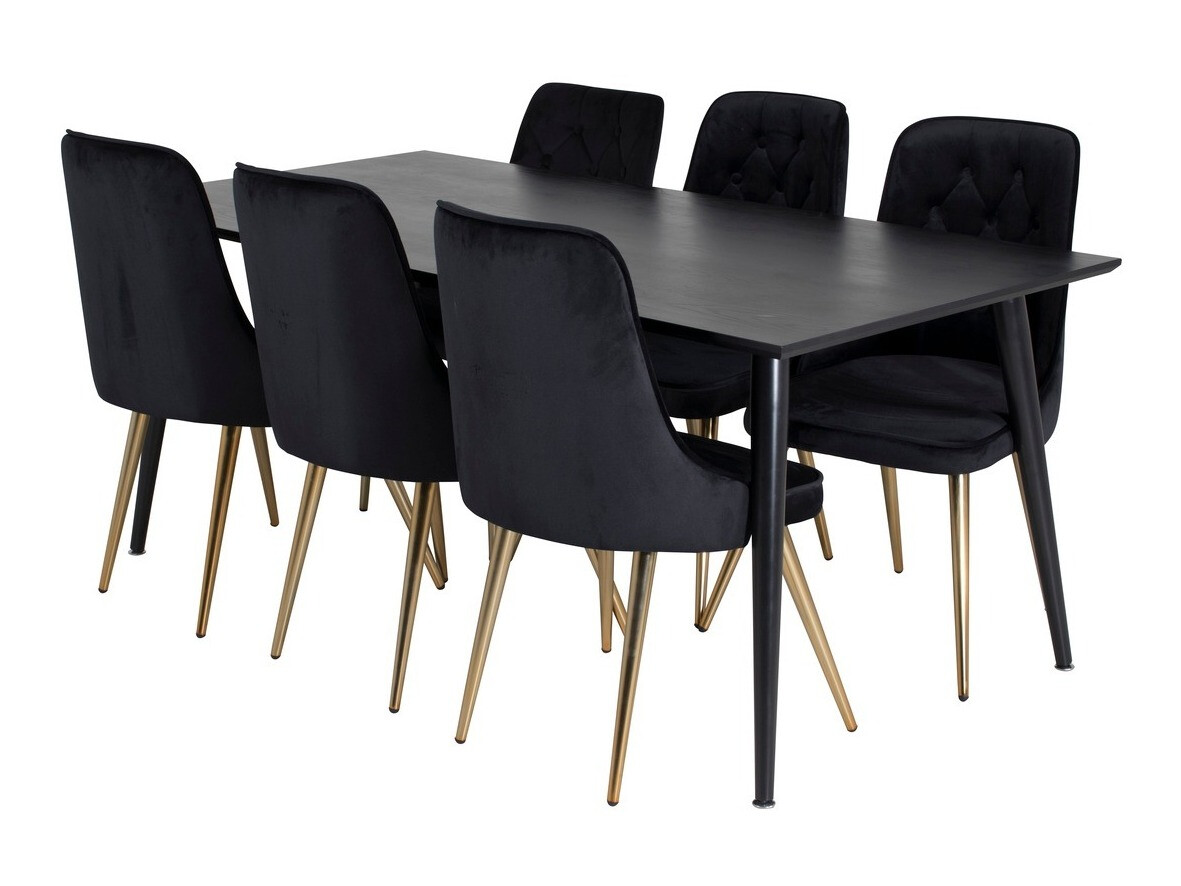 Dining set Dallas 1336 (Black + golden)