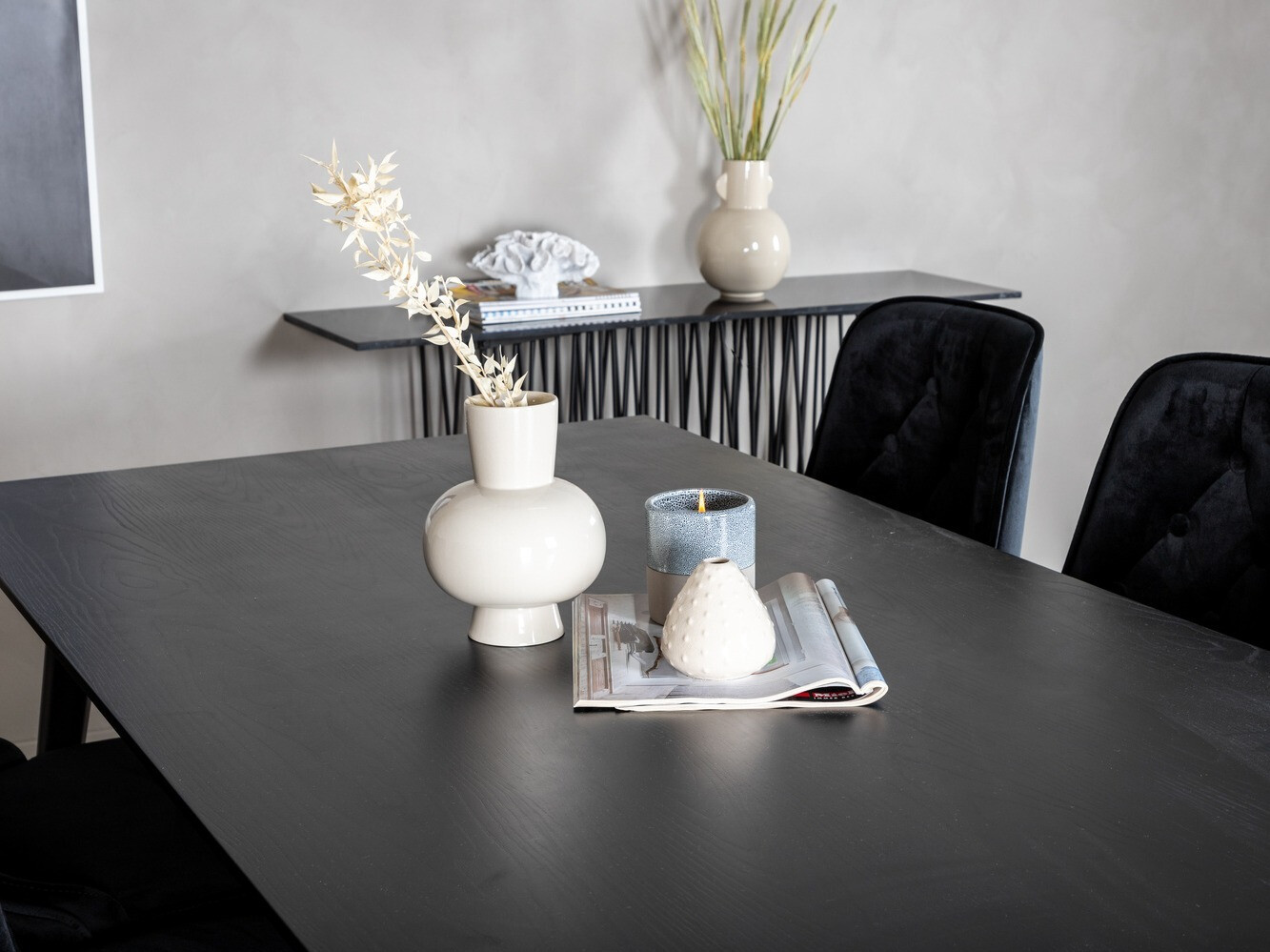 Dining set Dallas 1336 (Black + golden)