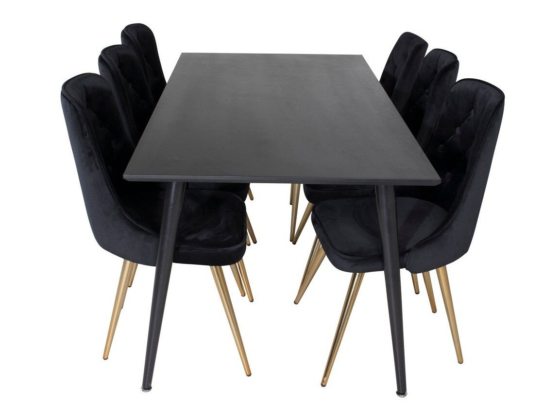 Dining set Dallas 1336 (Black + golden)