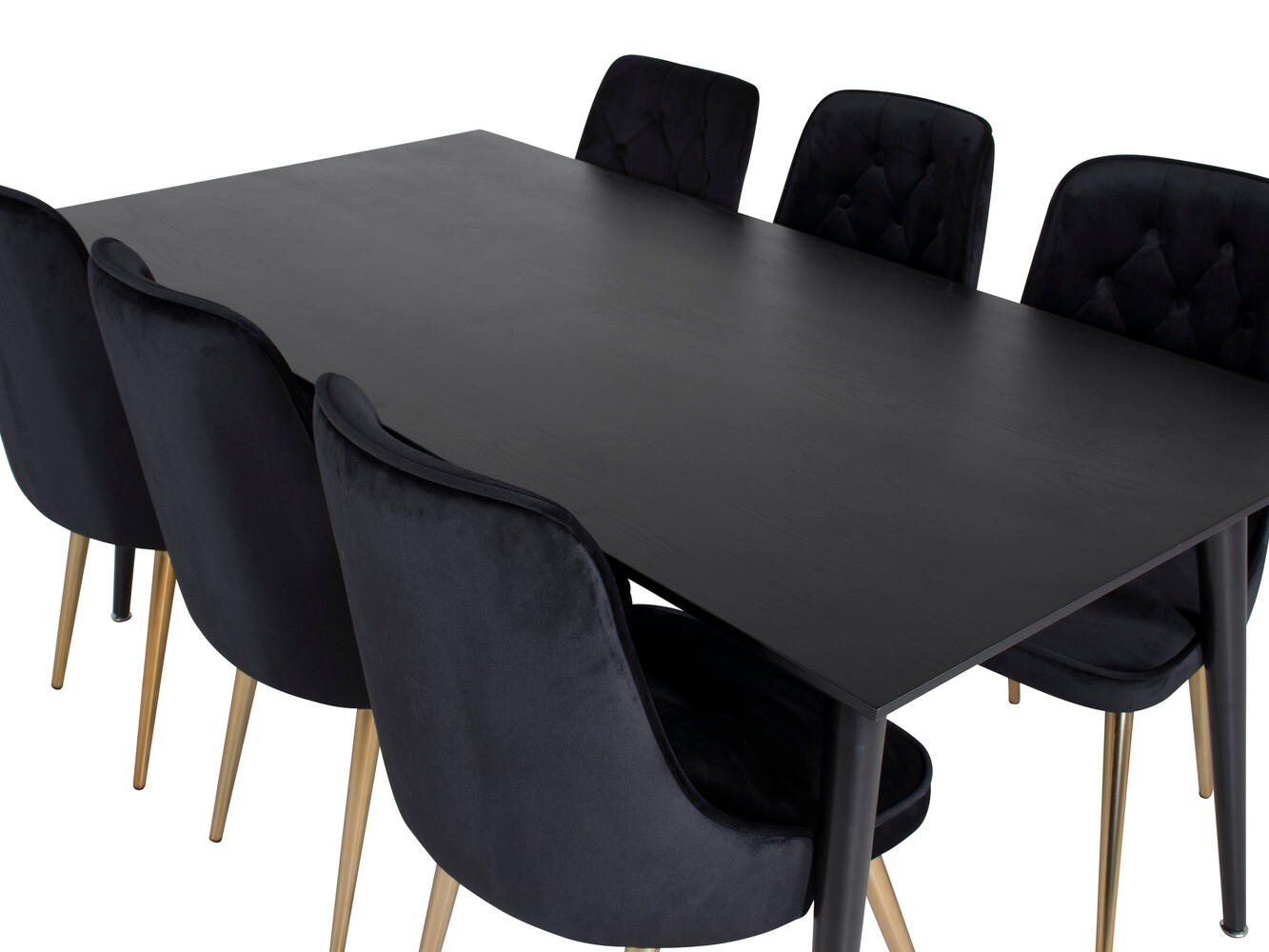 Dining set Dallas 1336 (Black + golden)