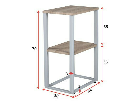Side table Dallas 3219 (Grey + Light brown)