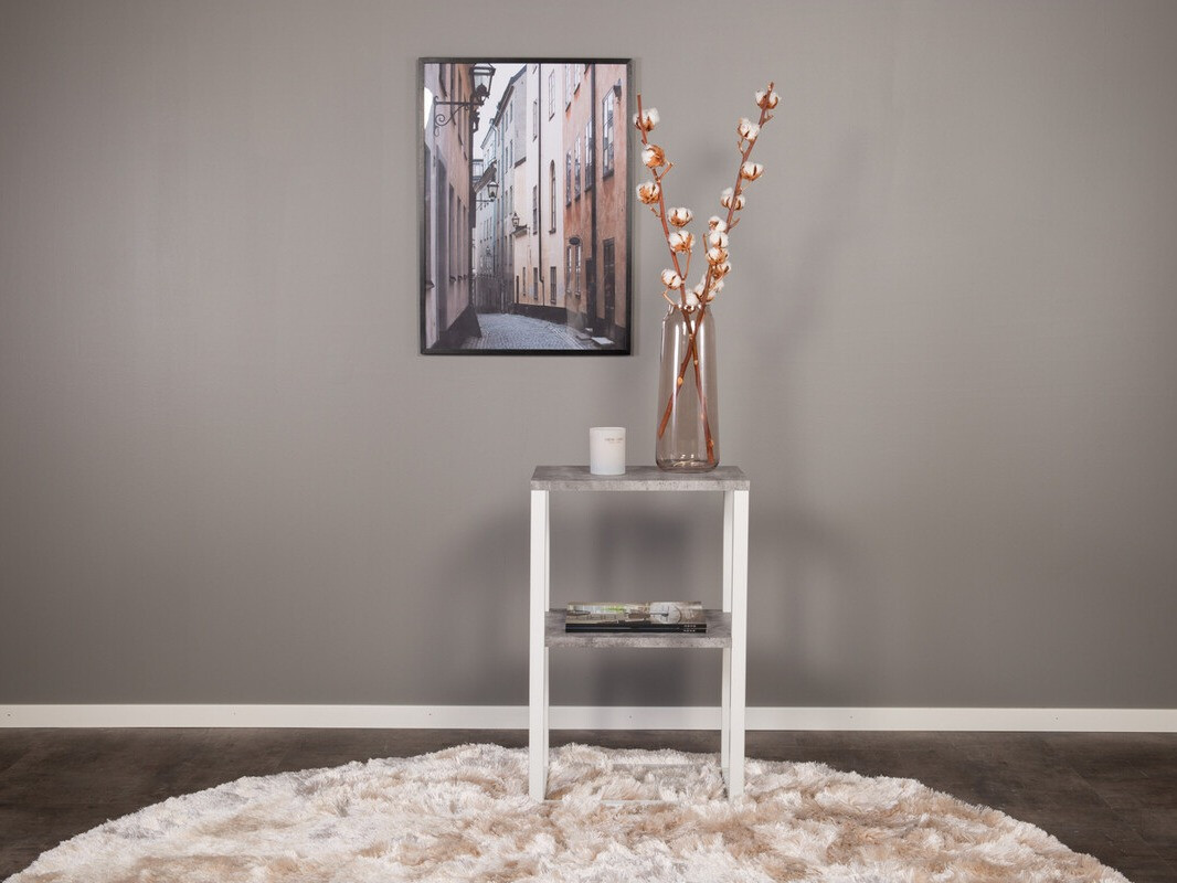 Side table Dallas 3219 (White + Concrete)