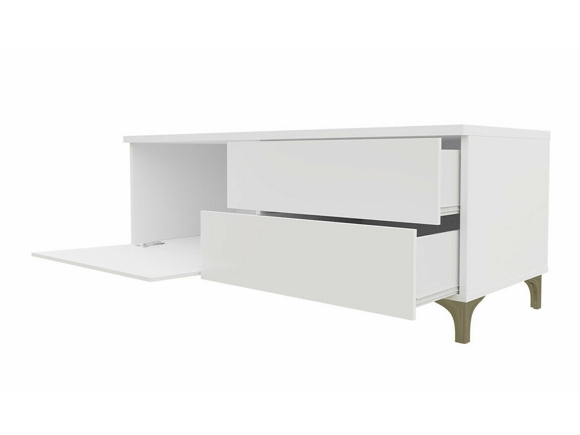 TV stand Hortus I (White + Glossy black)