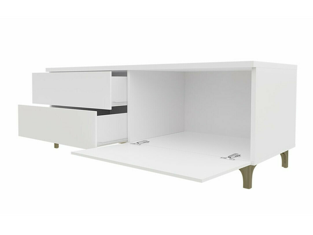 TV stand Hortus I (White + Glossy black)