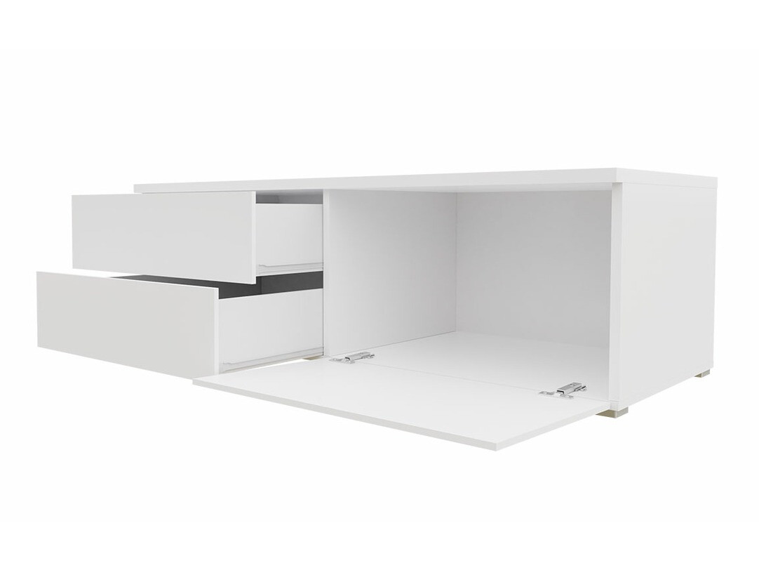 TV stand Hortus (White + Gloss grey)