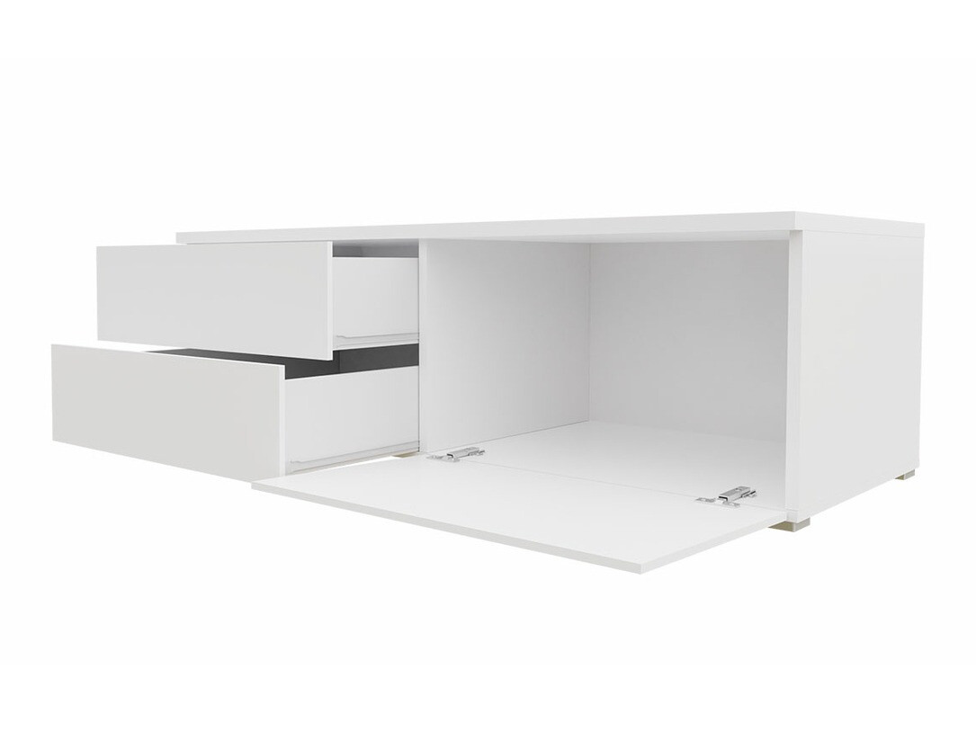 TV stand Hortus (White + Glossy black)