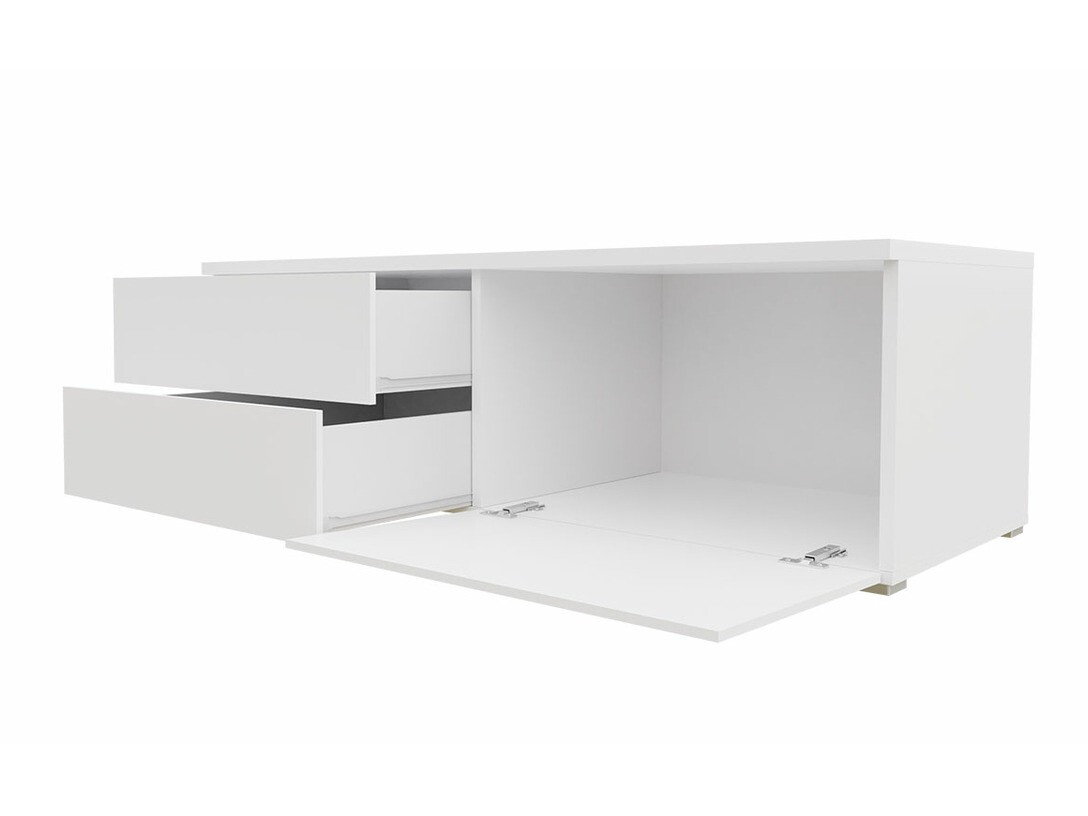 TV stand Hortus (White + Glossy white)