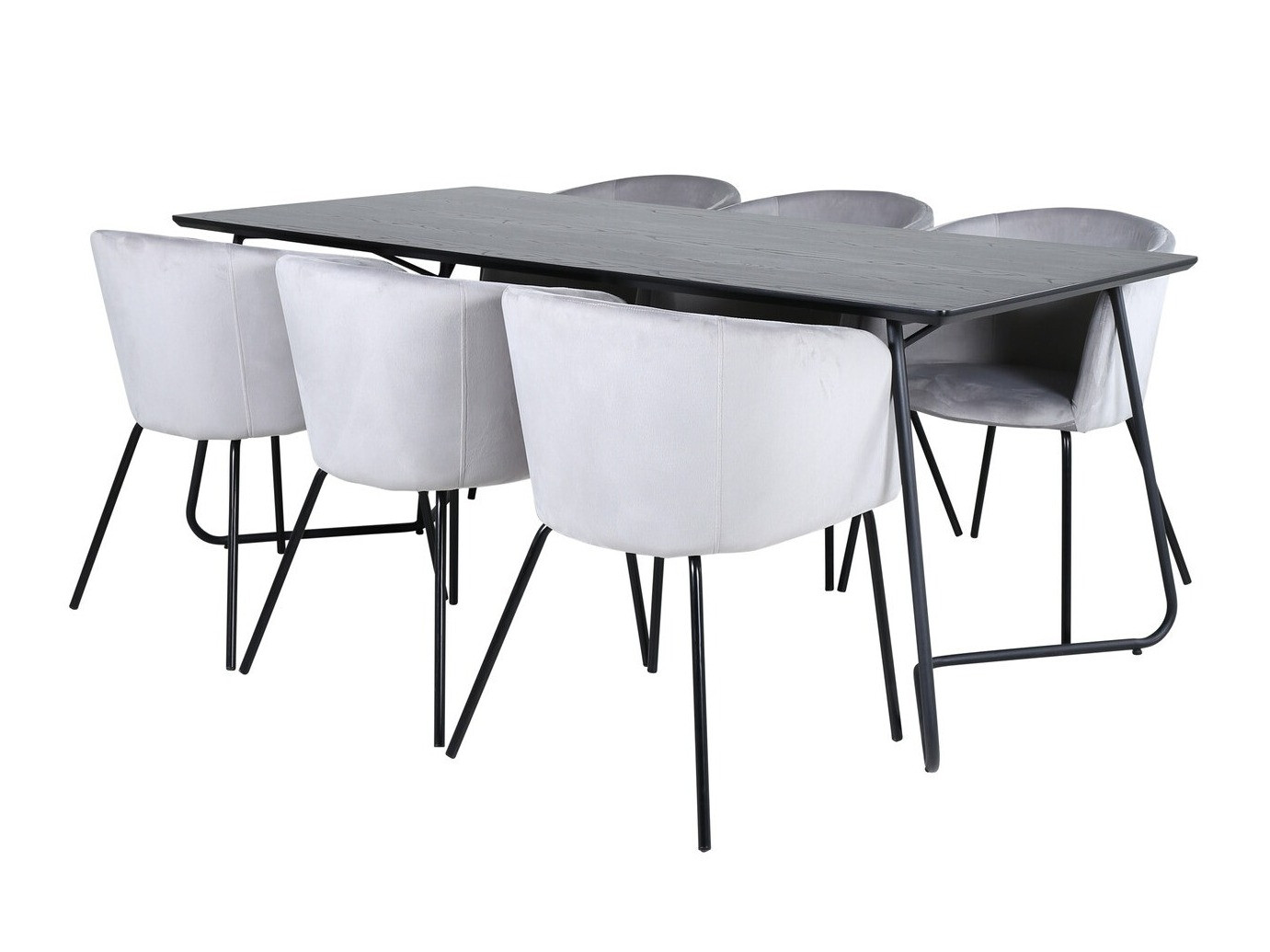 Dining set Dallas 2569 (Light grey + Black)