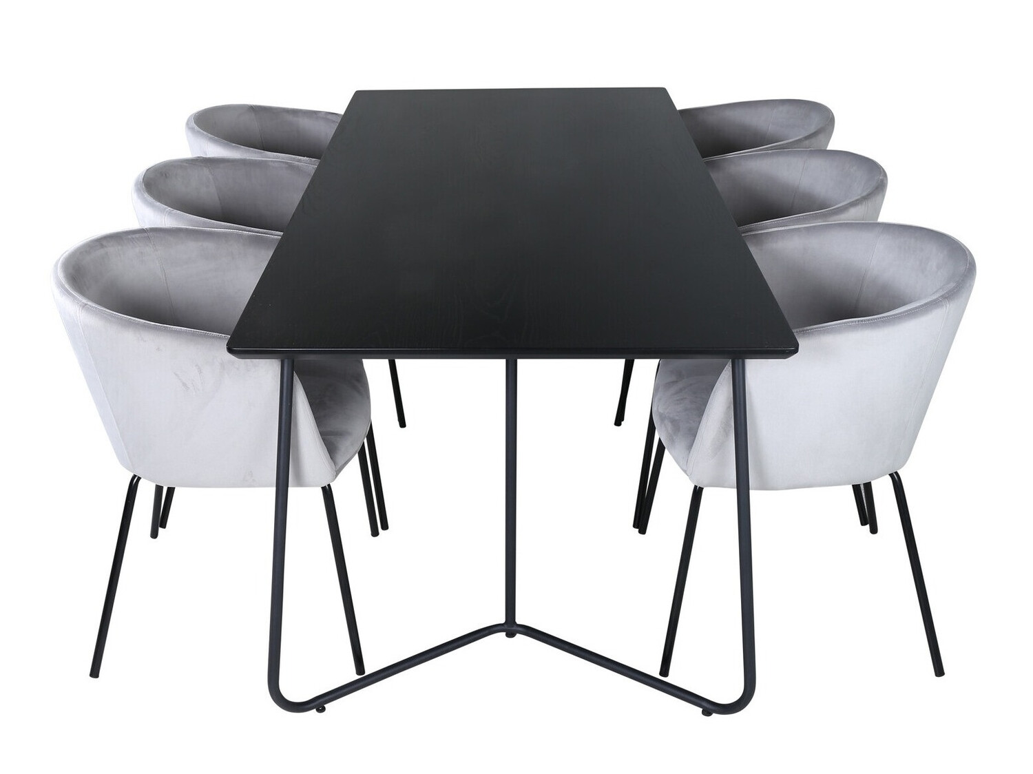 Dining set Dallas 2569 (Light grey + Black)