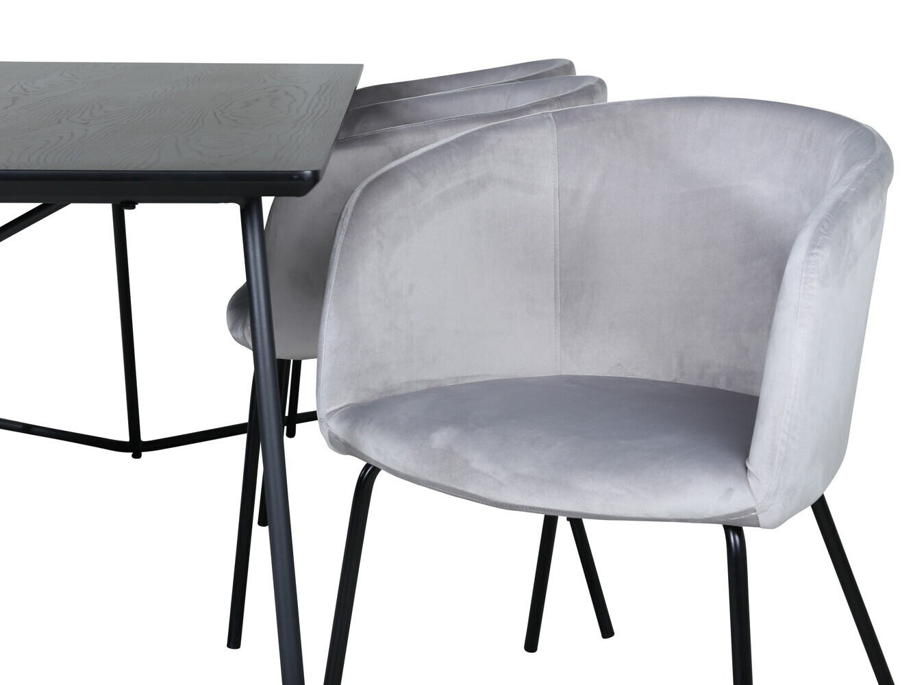 Dining set Dallas 2569 (Light grey + Black)
