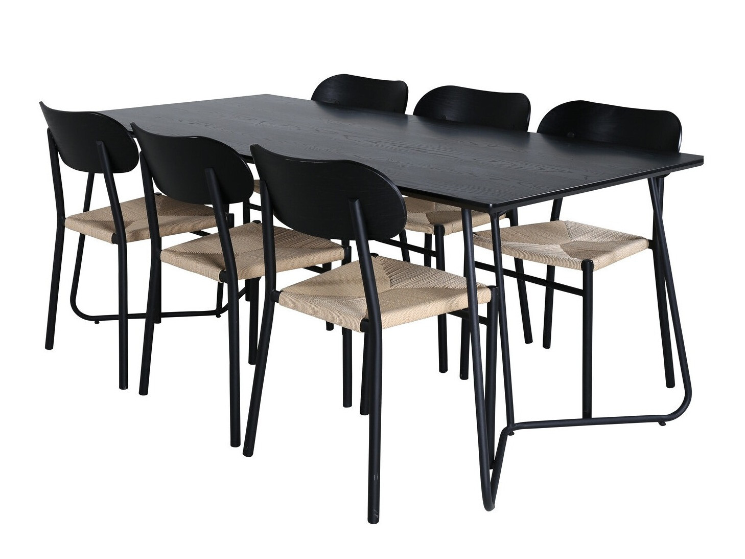 Dining set Dallas 2716 (Black + Light brown)