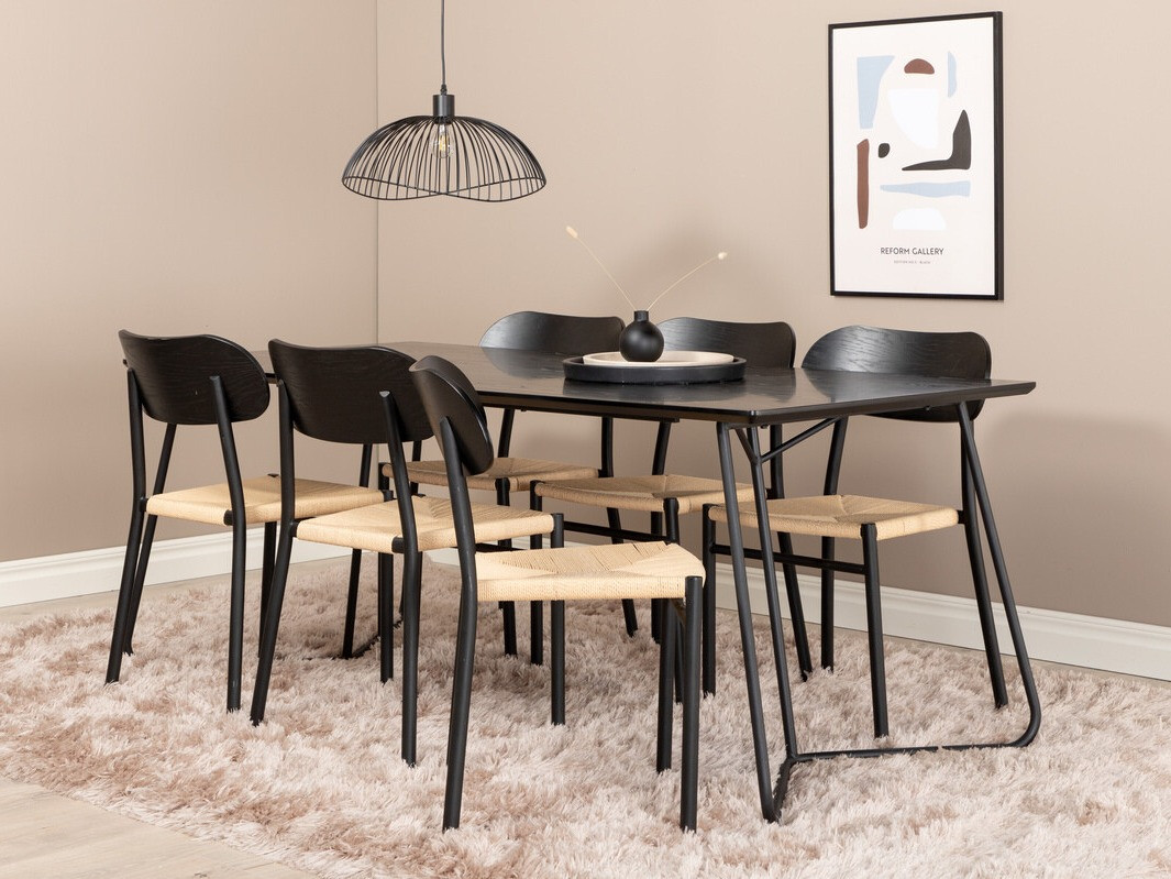 Dining set Dallas 2716 (Black + Light brown)