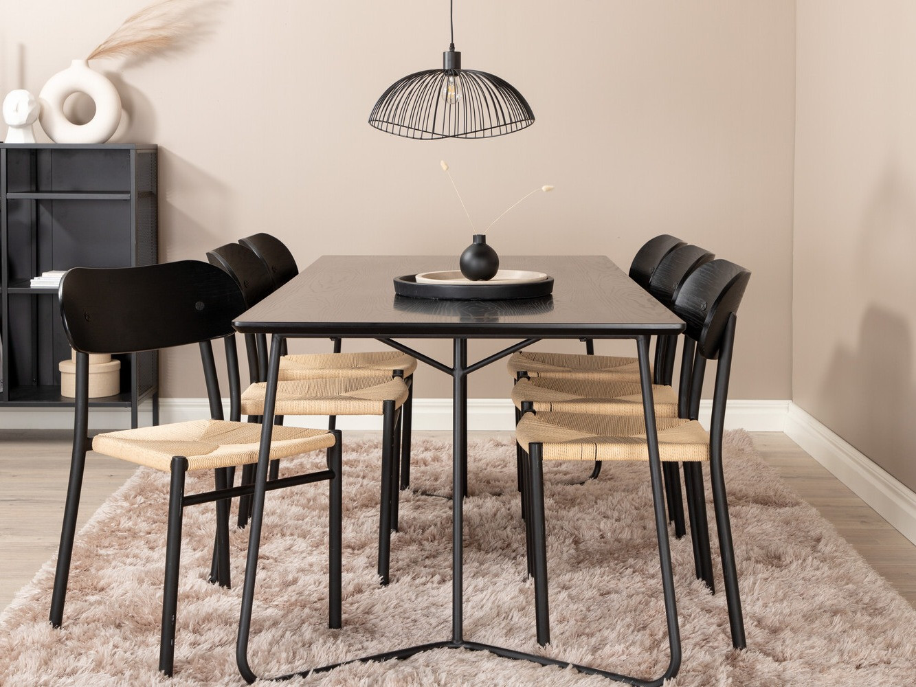 Dining set Dallas 2716 (Black + Light brown)