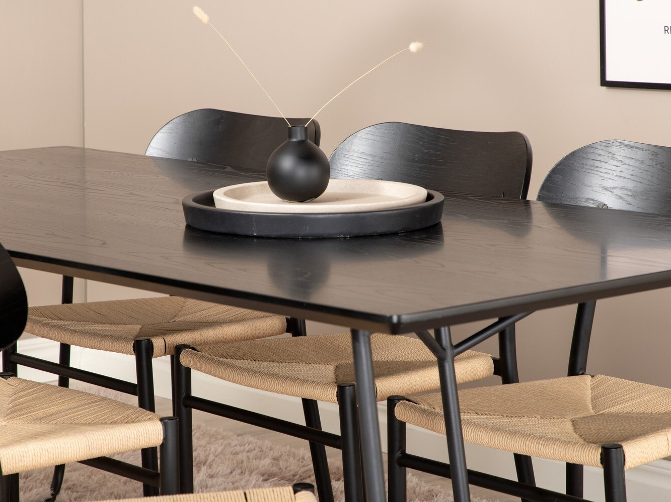 Dining set Dallas 2716 (Black + Light brown)