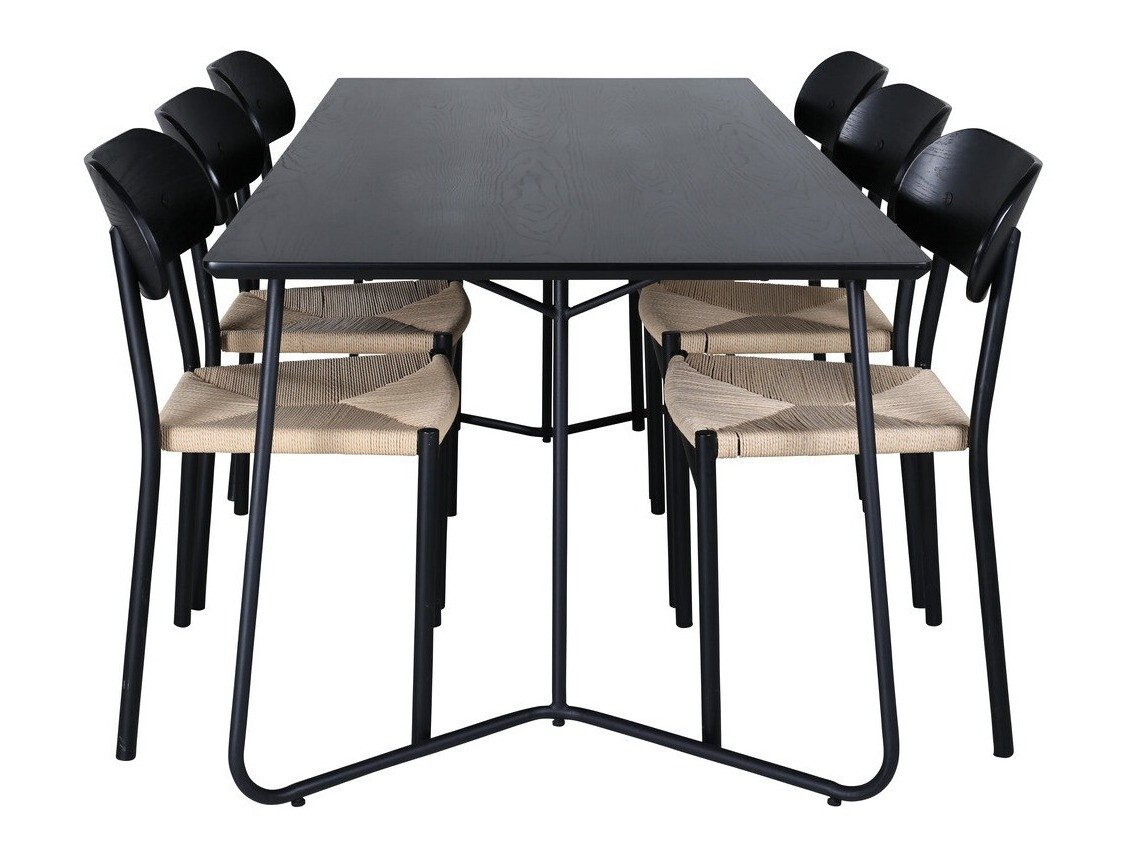 Dining set Dallas 2716 (Black + Light brown)