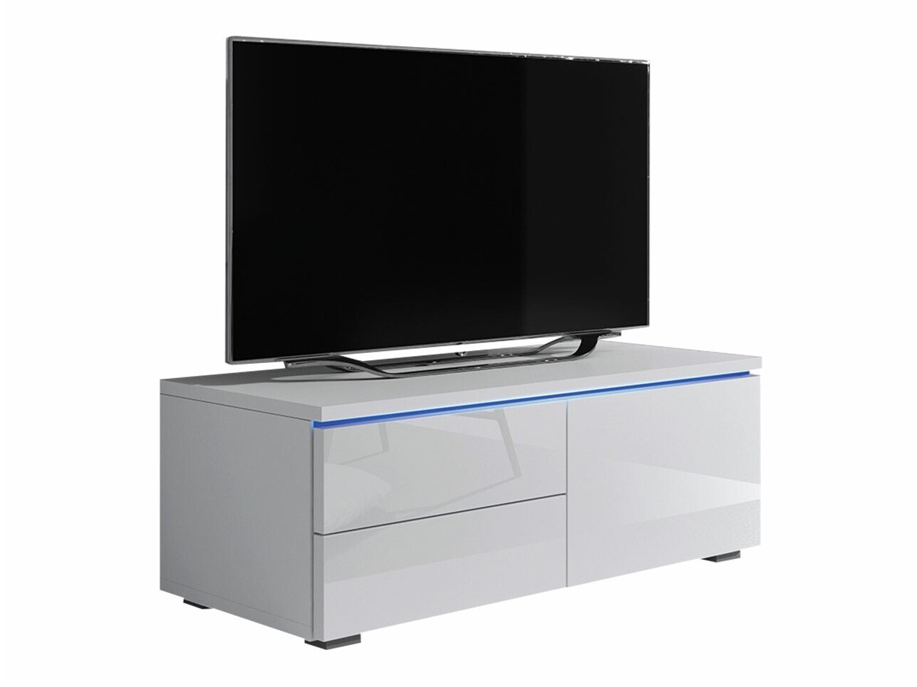 TV stand Nashville 130 (White + Glossy white)