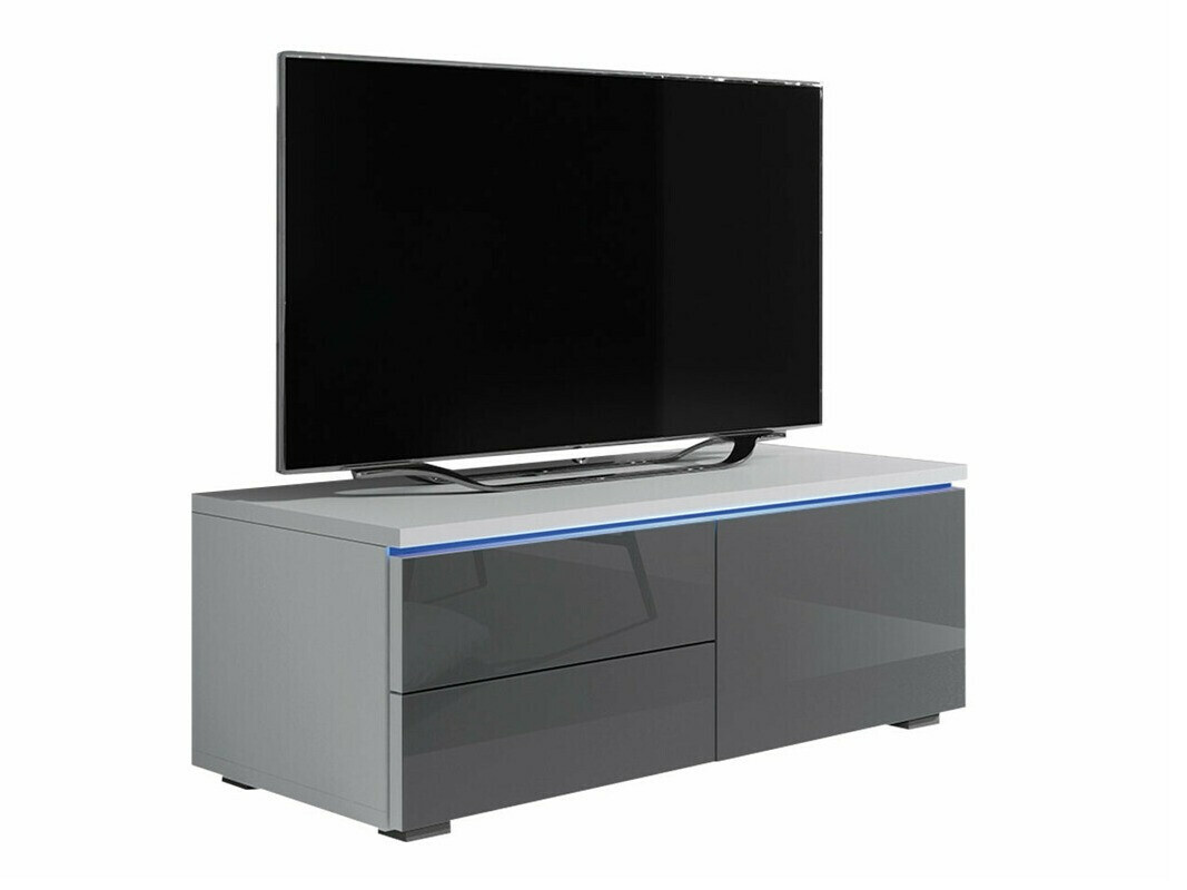 TV stand Uva VI (White + Gloss grey)
