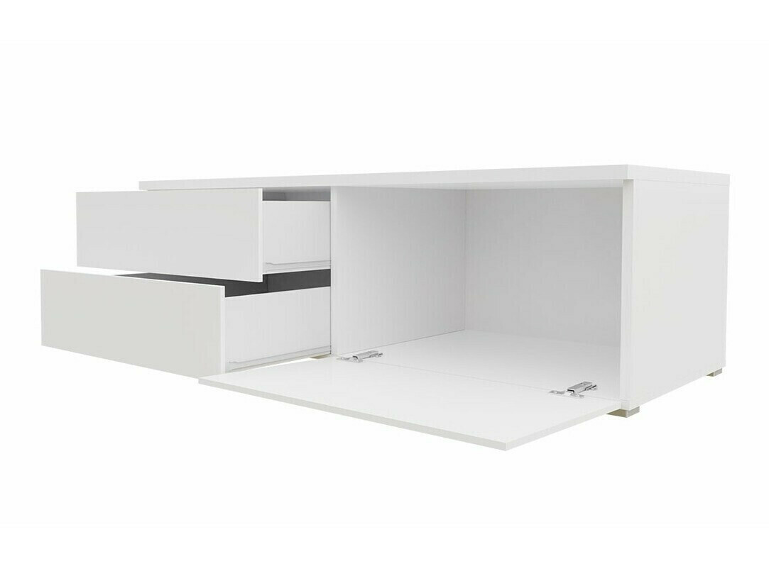 TV stand Uva VI (White + Gloss grey)