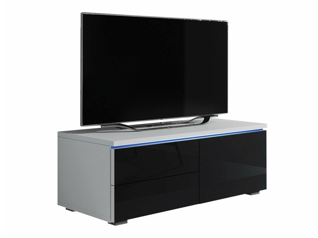 TV stand Uva VI (White + Glossy black)