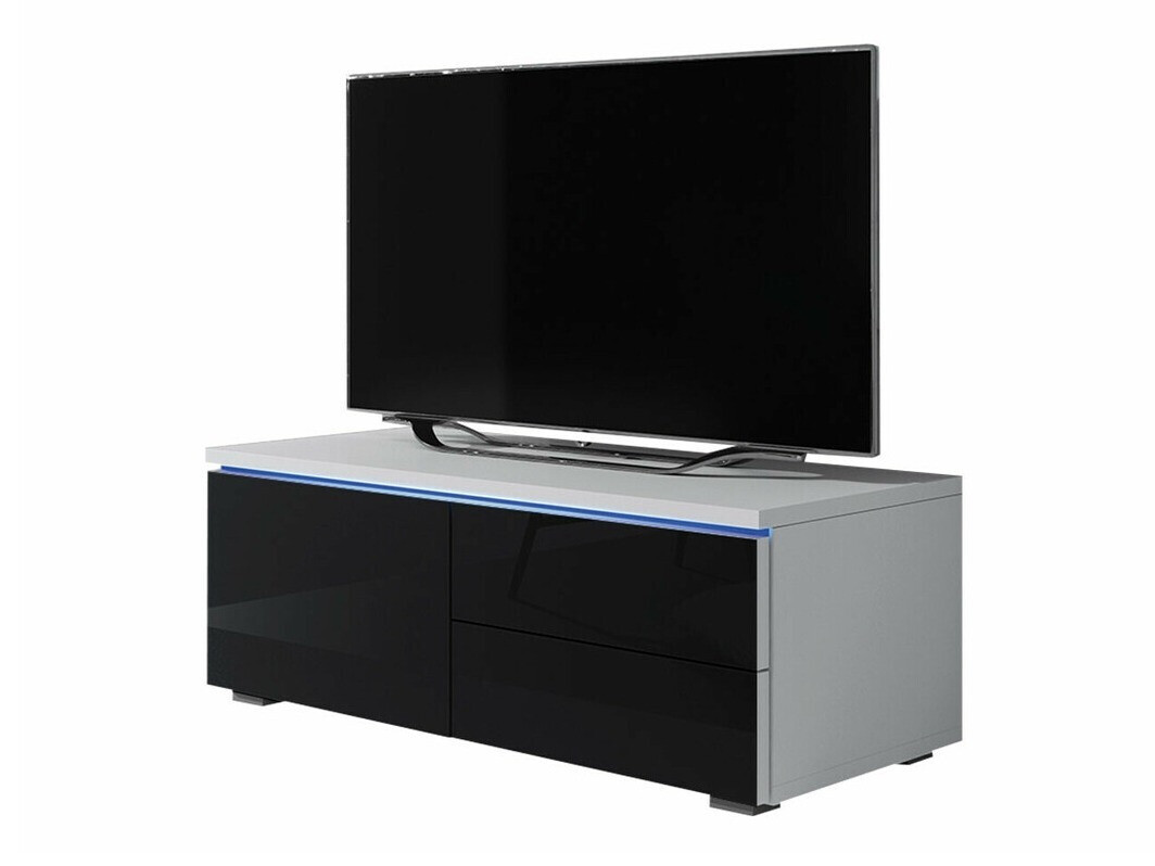 TV stand Uva VI (White + Glossy black)