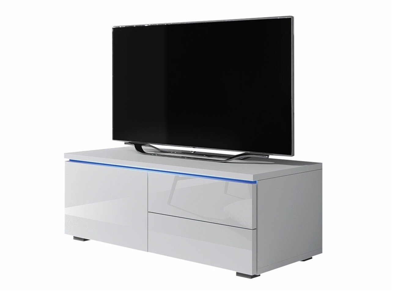 TV stand Uva VI (White + Glossy white)