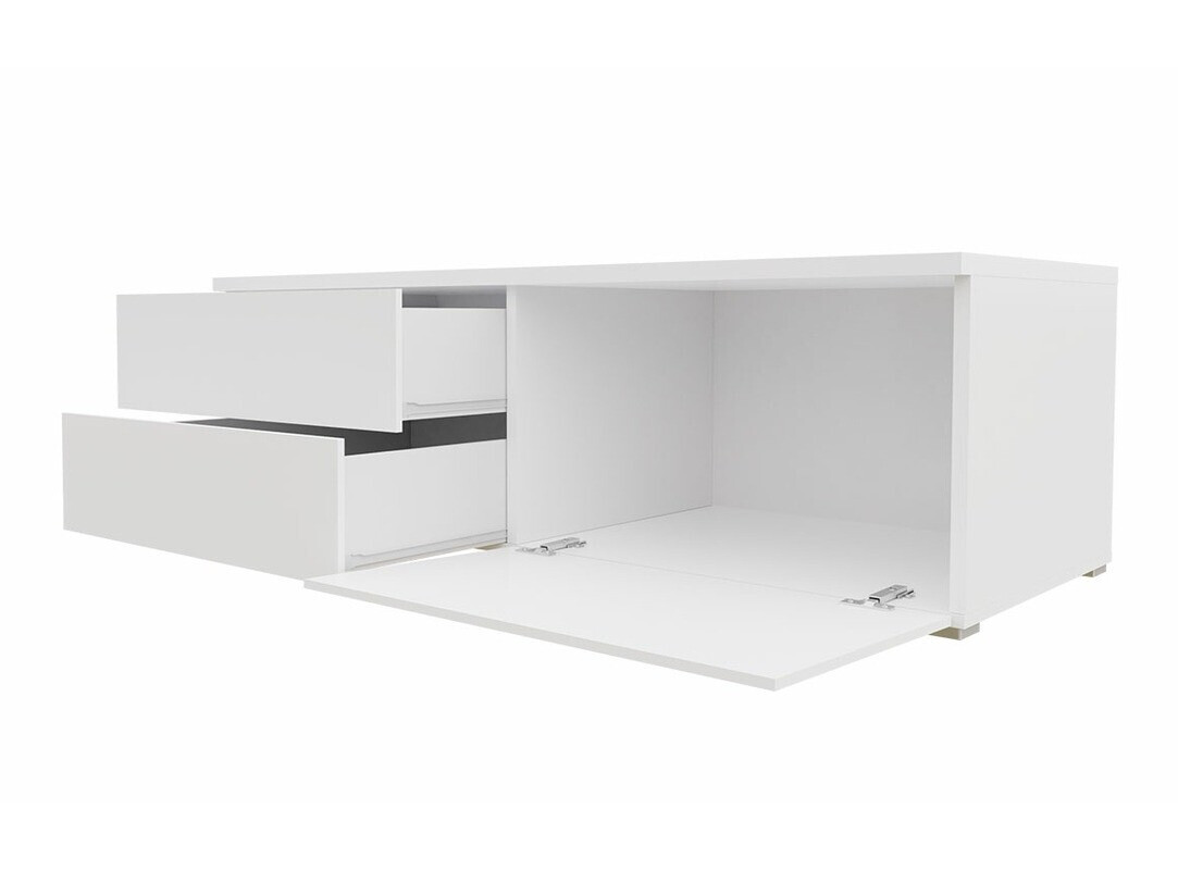 TV stand Uva VI (White + Glossy white)
