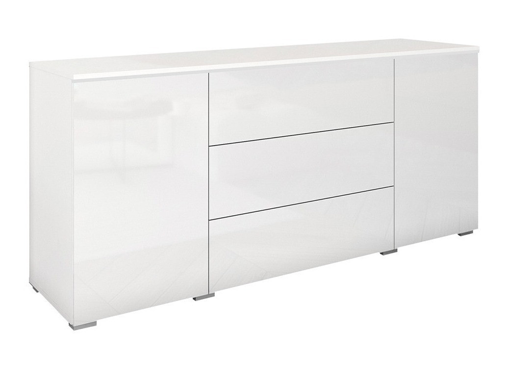 Chest of drawers Sarasota 142 (White + Glossy white)