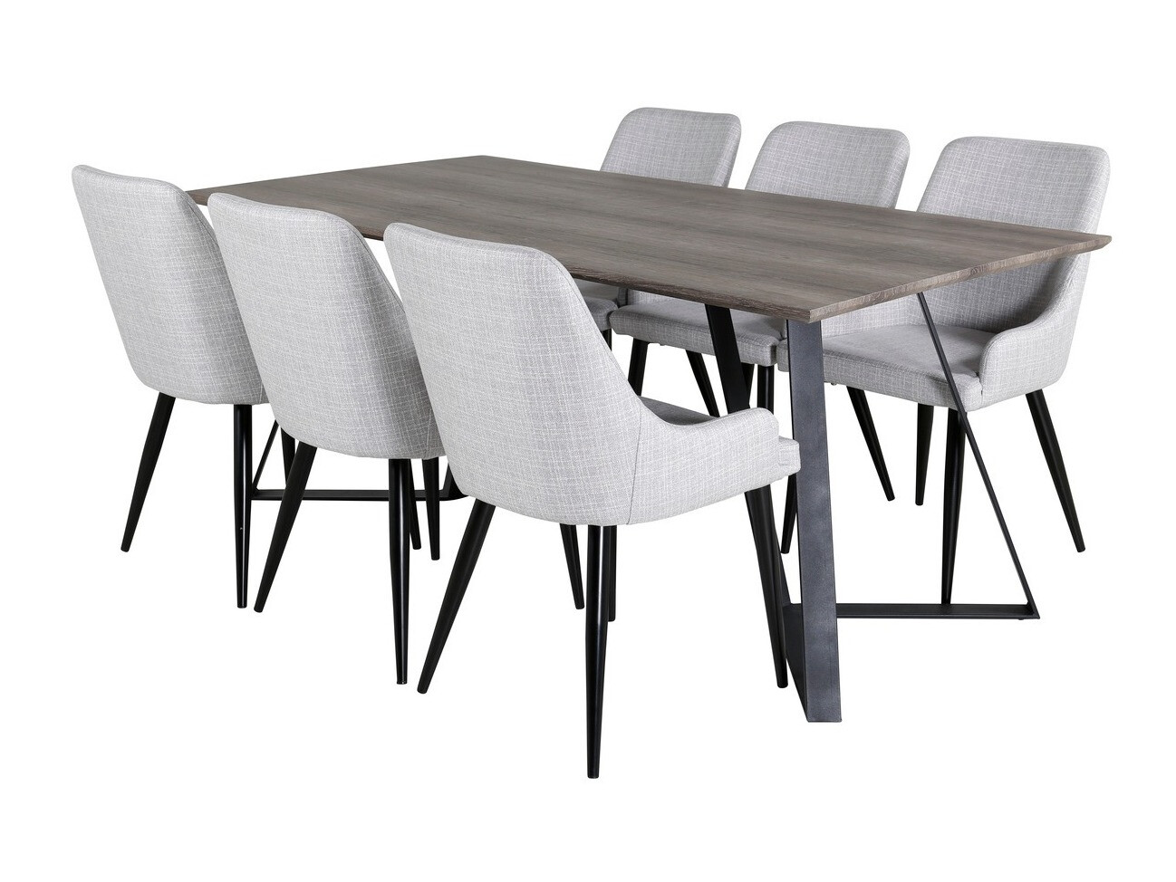 Dining set Dallas 1345 (Light grey + Black)