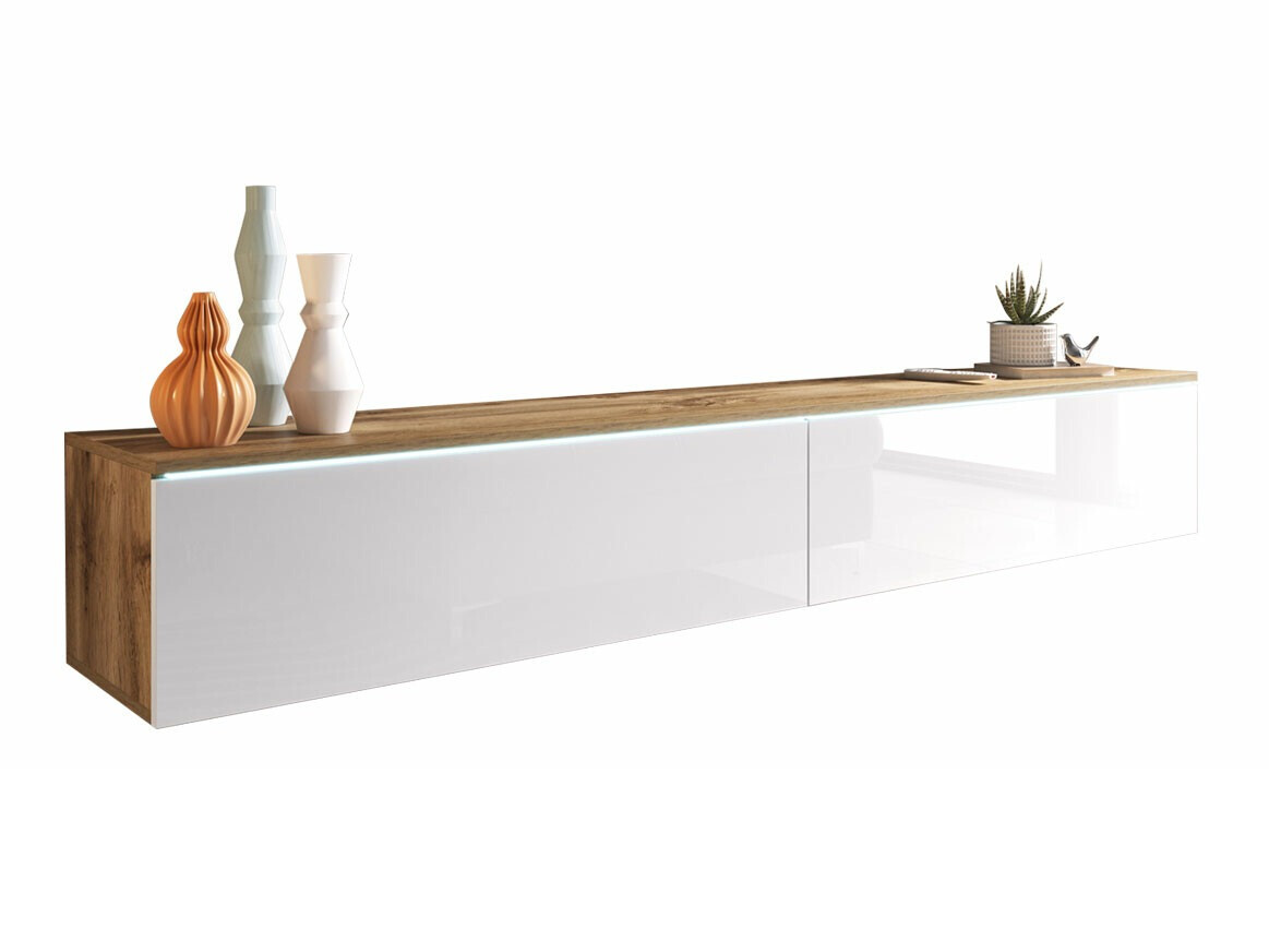 TV stand Scientia I (Wotan Oak + Glossy white)