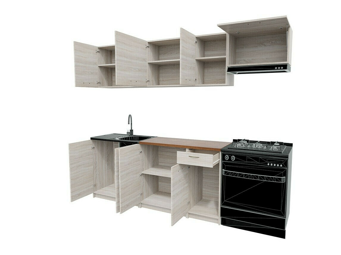 Kitchen set Trenton 105 (Artisan oak + Black)