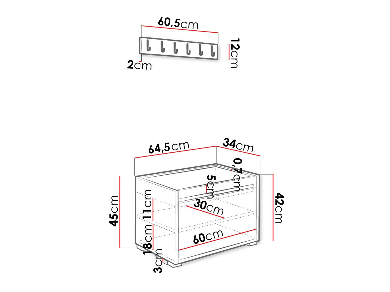 Hallway set Comfivo Pinus II