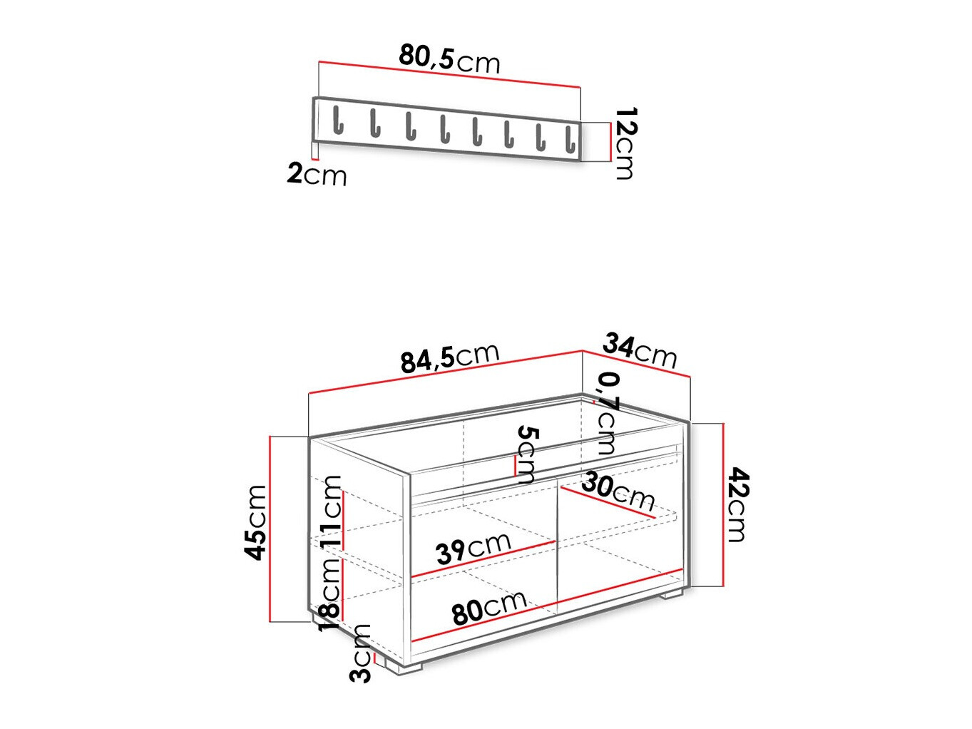 Hallway set Comfivo Pinus III