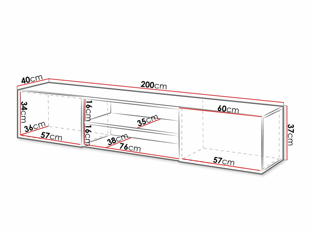 TV stand Imago II (White + Glossy white)