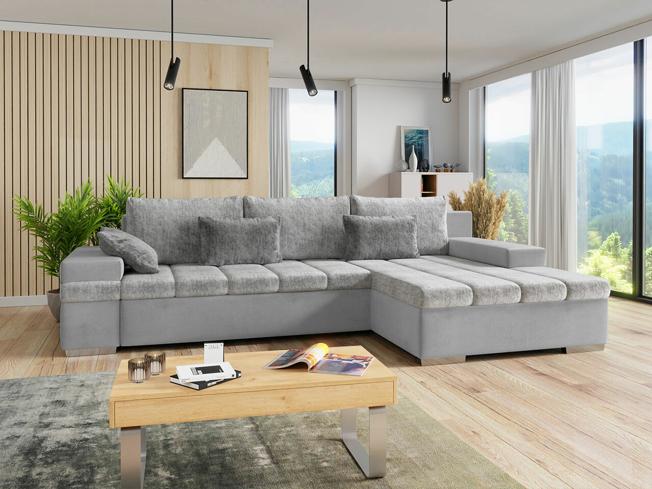 Corner sofa Comfivo Olivetum II (Venus Velvet 2921 + Miu 2059 + Miu 2058)