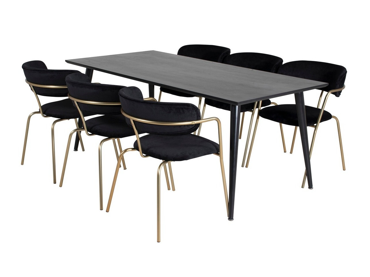 Dining set Dallas 2580 (Black + Brass)