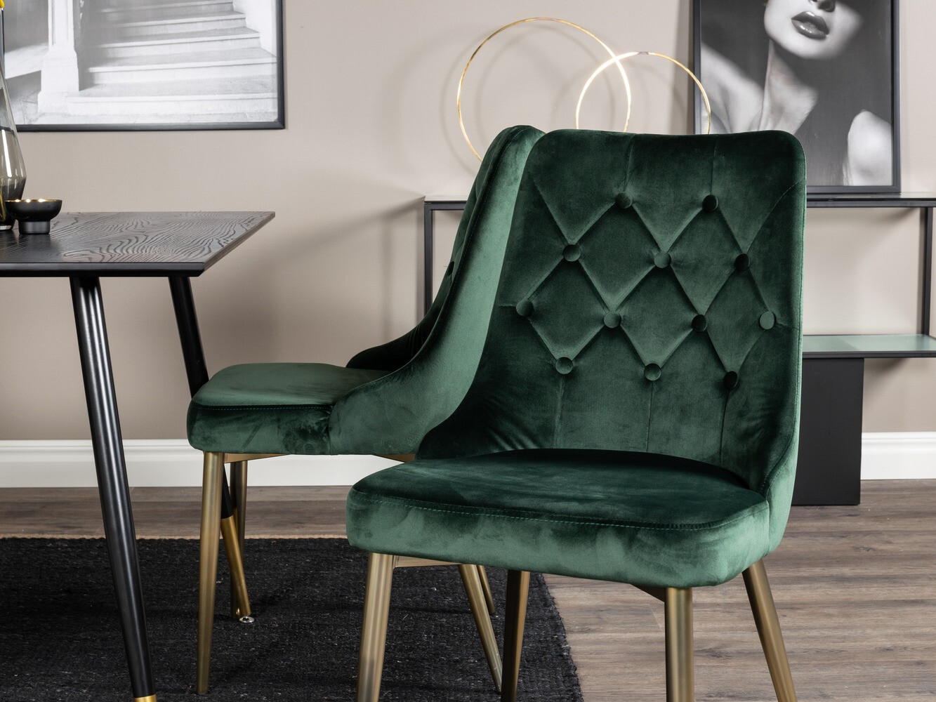 Dining set Dallas 1673 (Green + golden)