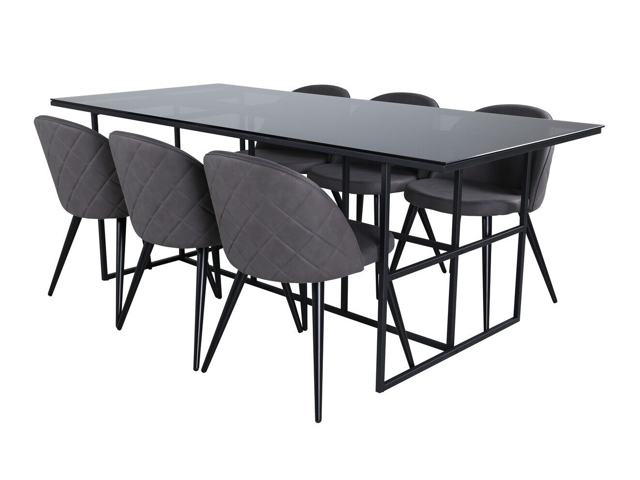 Dining set Dallas 3042 (Dark grey + Black)