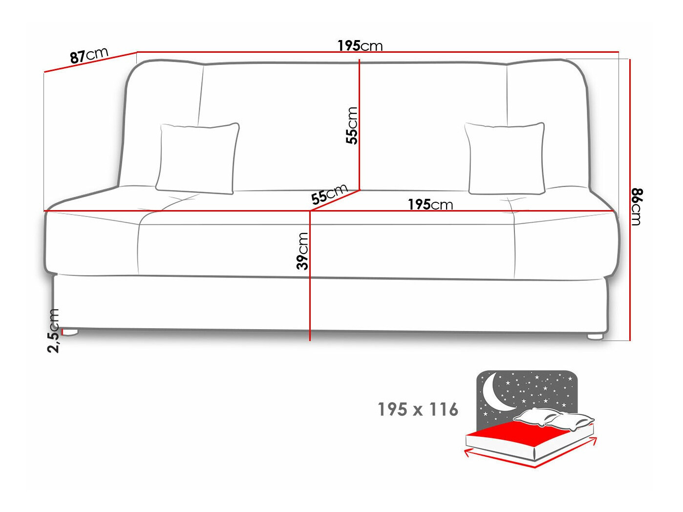 Sofa bed Comfivo Cera I (Alova 68 + Alova 07)