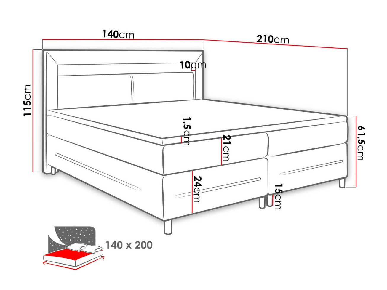Continental bed Ros (Soft 010)