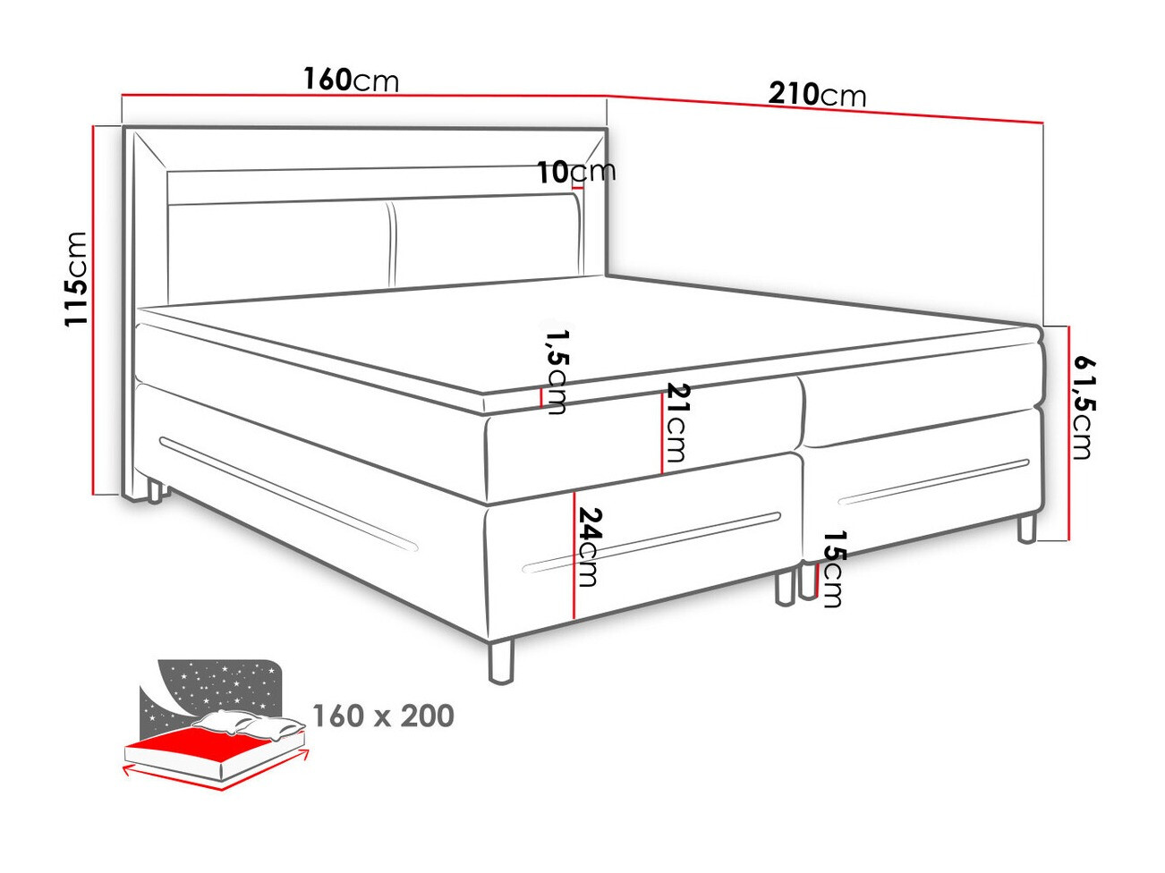 Continental bed Ros (Soft 010)