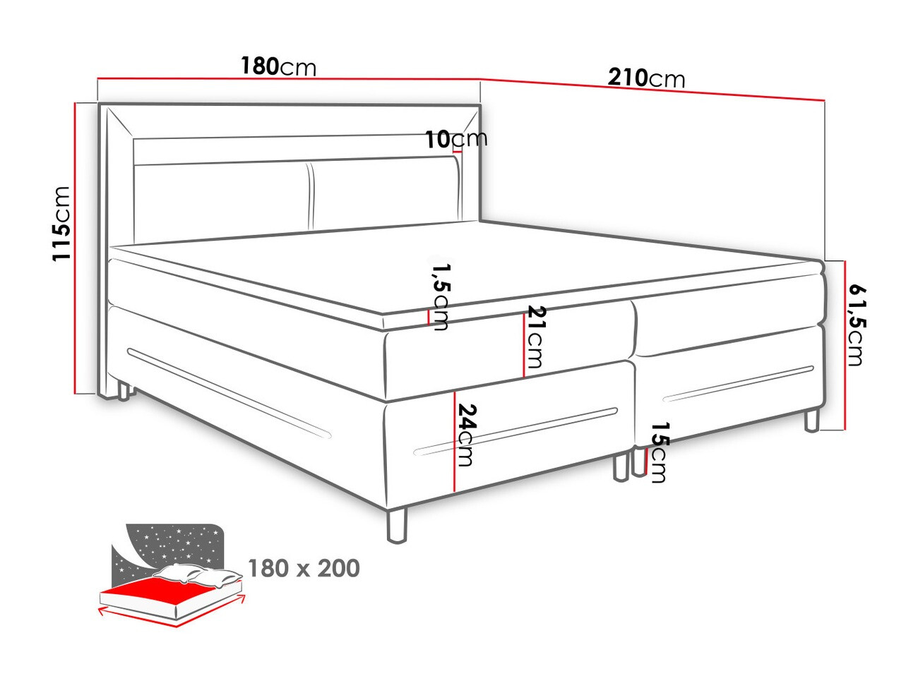 Continental bed Ros (Soft 010)