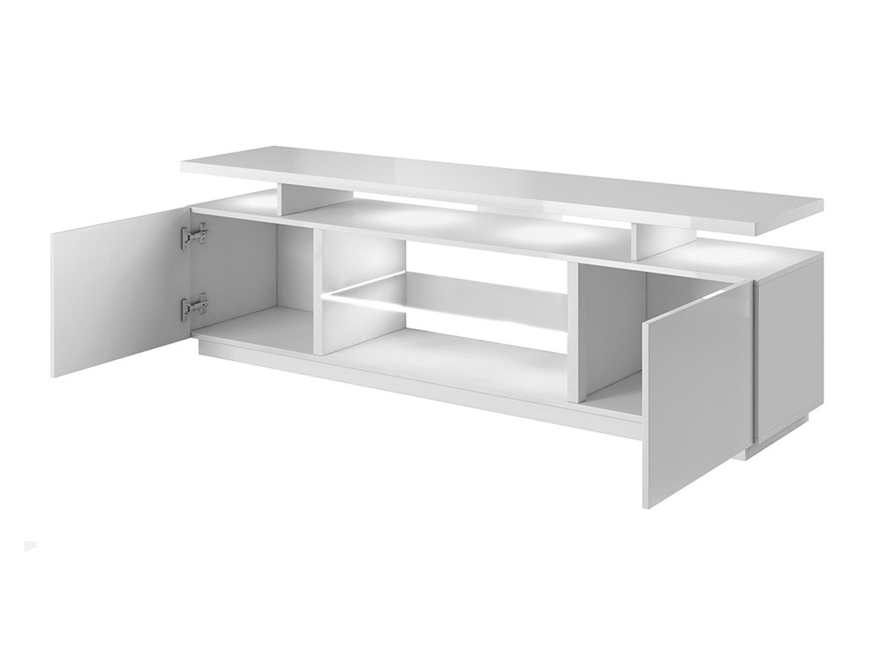 TV stand Figura (Black + Glossy black)